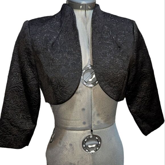 Badgley Mischka black brocade jacket 🆕 - Picture 1 of 8
